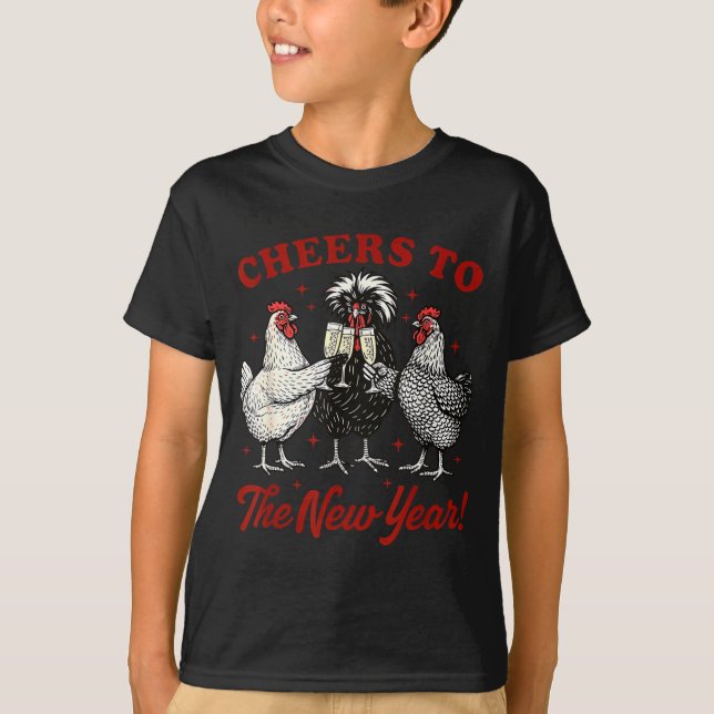 Camiseta Chicken Cheers To The New Year  (Frente)