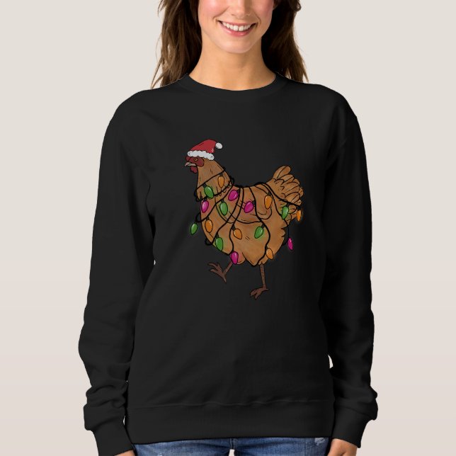 Camiseta Chicken Christmas Santa  Christmas Lights Chicken (Frente)