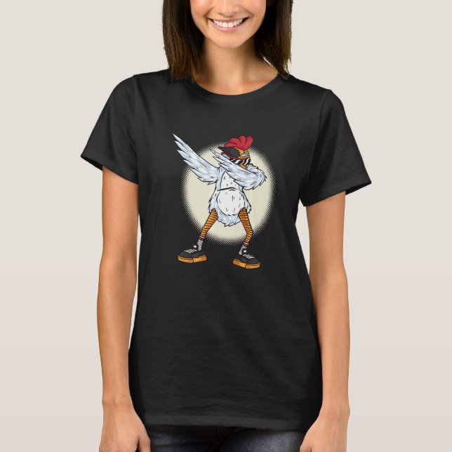 Camiseta Chicken Dabbing  Chickens Farm Farmer Dab Dance (Frente)