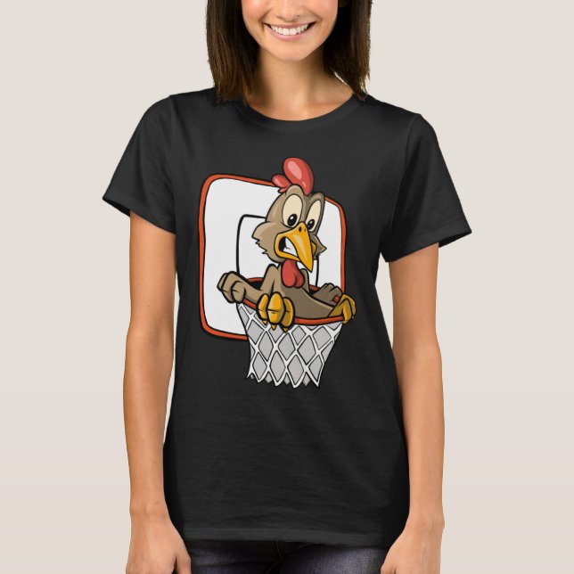 Camiseta Chicken Dunking Basketball (Frente)