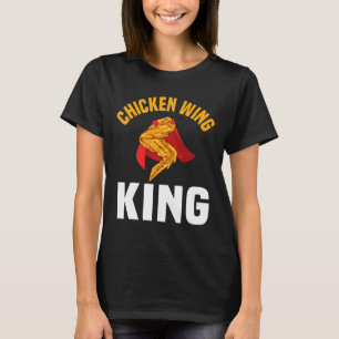 Camiseta Chicken Engraçado Wing King Design Fast Comida Men