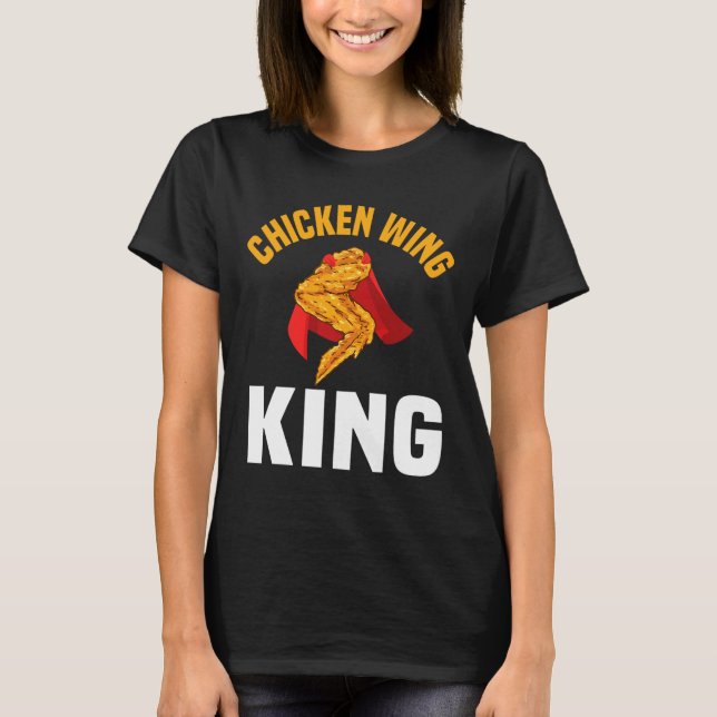 Camiseta Chicken Engraçado Wing King Design Fast Comida Men (Frente)