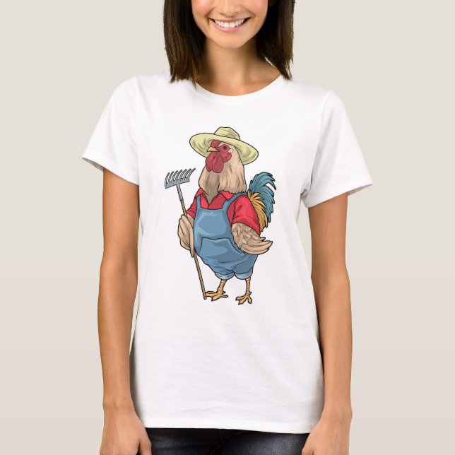 Camiseta Chicken Farmer Rake Farm (Frente)