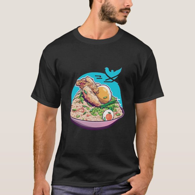 Camiseta Chicken Fried Rice Vaporwave Style Aesthetic (Frente)