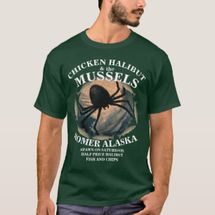 CAMISETA CHICKEN HALBUT E O HOMER ALASKA AK
