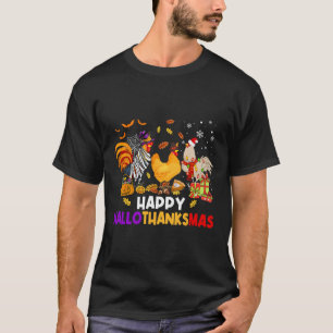 Camiseta Chicken Halloween Happy Hallothanksmas Autumn Chri