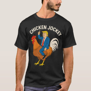 Camiseta Chicken Jockey Trump Engraçado Humor Surreal