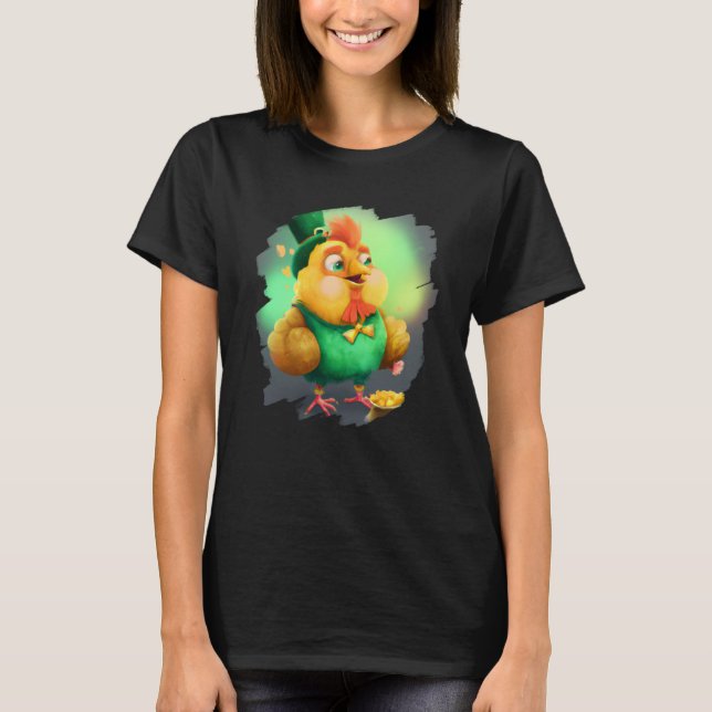 Camiseta Chicken Leprechaun St Patricks Day Chicken (Frente)