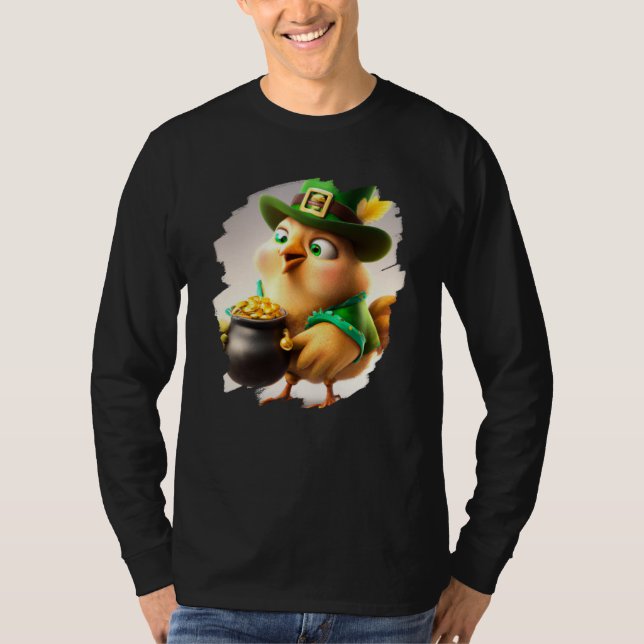 Camiseta Chicken Leprechaun St Patricks Day Chicken  3 (Frente)