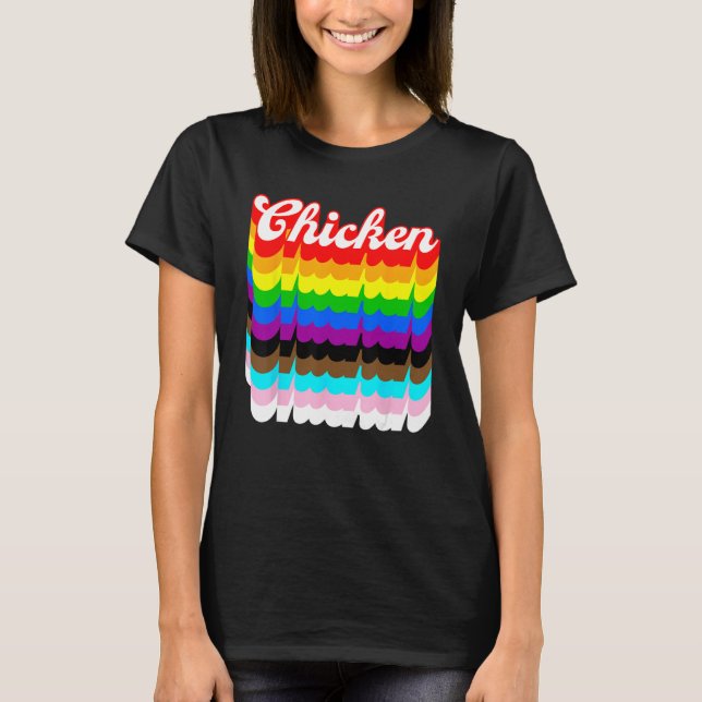 Camiseta Chicken LGBTQ pride rainbow (Frente)