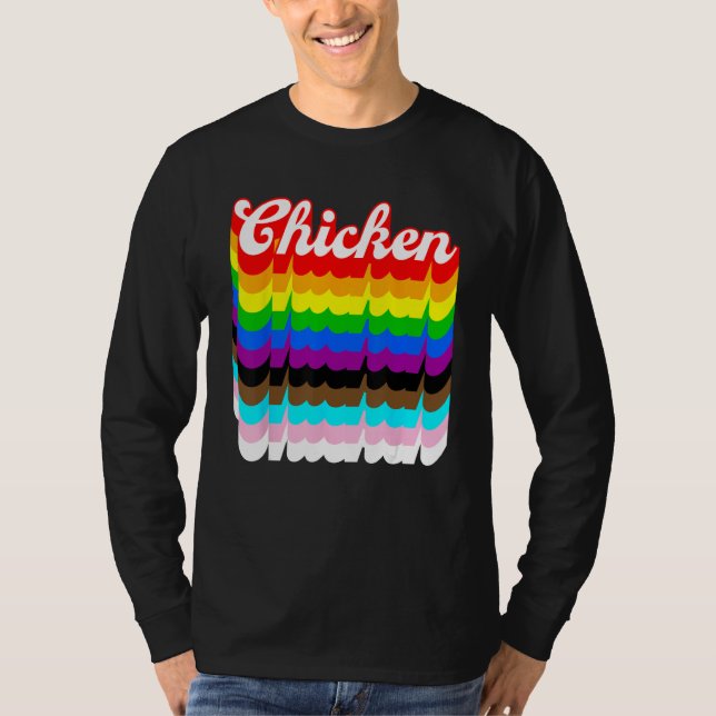 Camiseta Chicken LGBTQ pride rainbow (Frente)