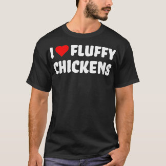 Camiseta Chicken Lover, Eu Adoro Frangos Fluffy com Hea Ver