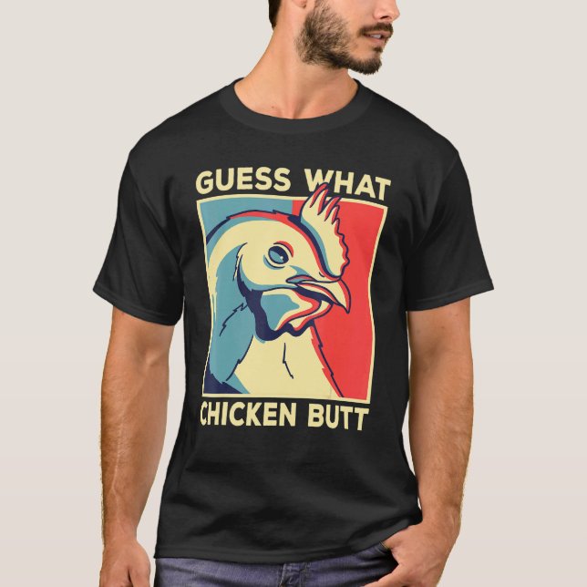 Camiseta Chicken Meme Adivinha Que Bumbum De Frango (Frente)