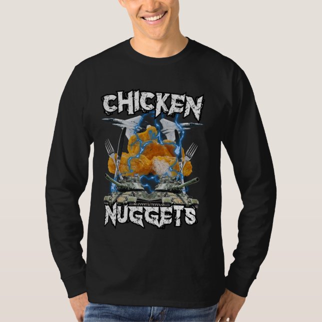 Camiseta Chicken Nugget Bootleg Hardcore Flames Memória (Frente)