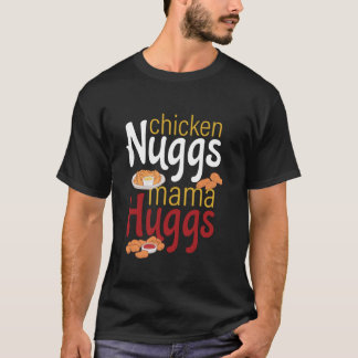 Camiseta Chicken Nugs e mamãe abraçam garotos engraçados