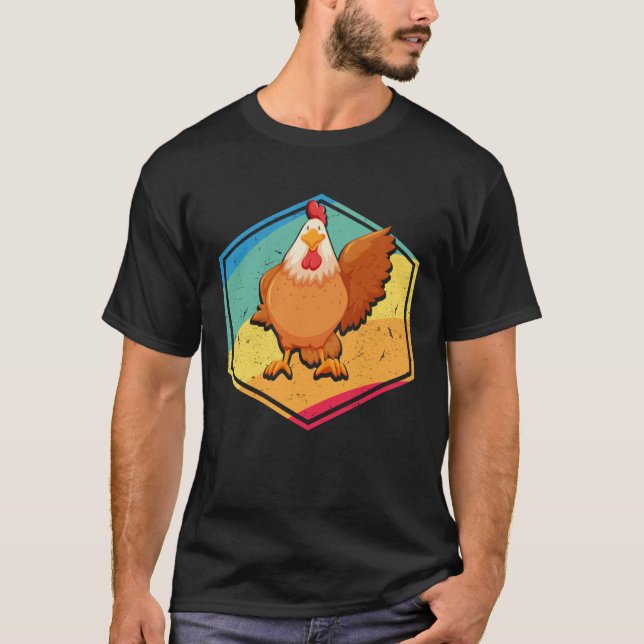 Camiseta Chicken  Retro Style (Frente)