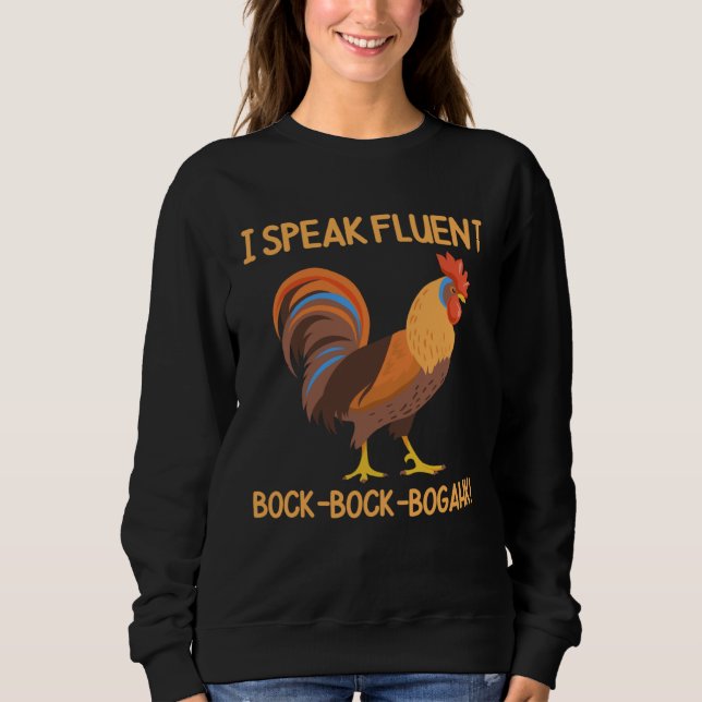 Camiseta Chicken Rooster I Speak Fluent Bock Bock Bogahk (Frente)