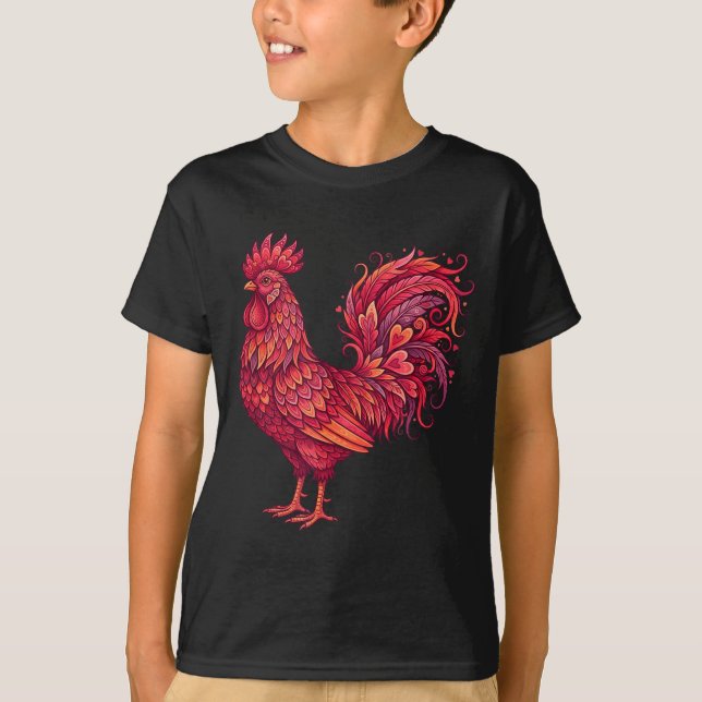 Camiseta Chicken Valentines Day Heart For Farmers Cute Chic (Frente)