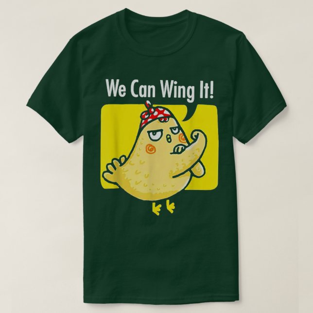 Camiseta Chicken We Can Wing It Funny Chicken Farmer  (Frente do Design)