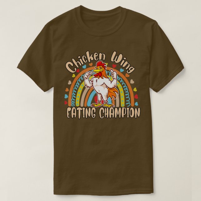 Camiseta Chicken Wing Champion Encantador Engraçado Humor (Frente do Design)