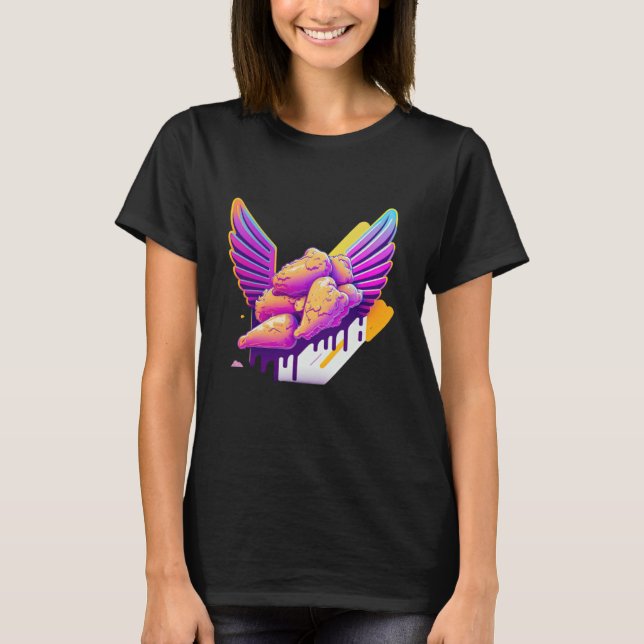 Camiseta Chicken Wings Synthwave 80s Retrowave Aesthetic (Frente)
