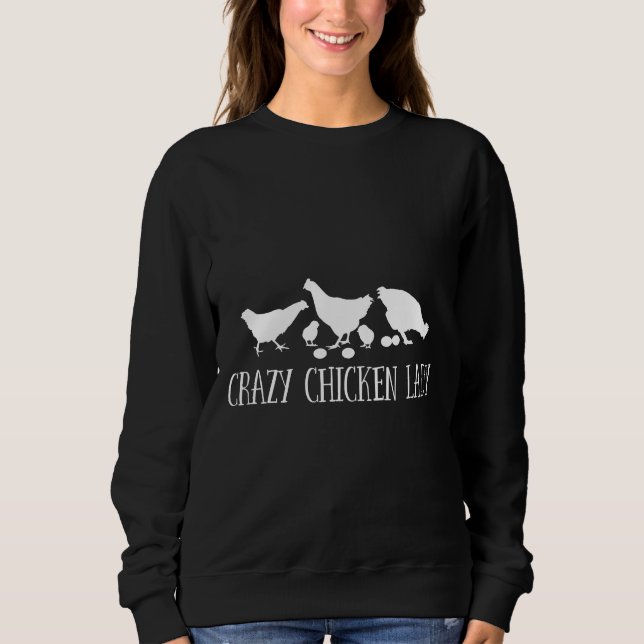 Camiseta Chicken Womens Crazy Chicken Lady   (Frente)