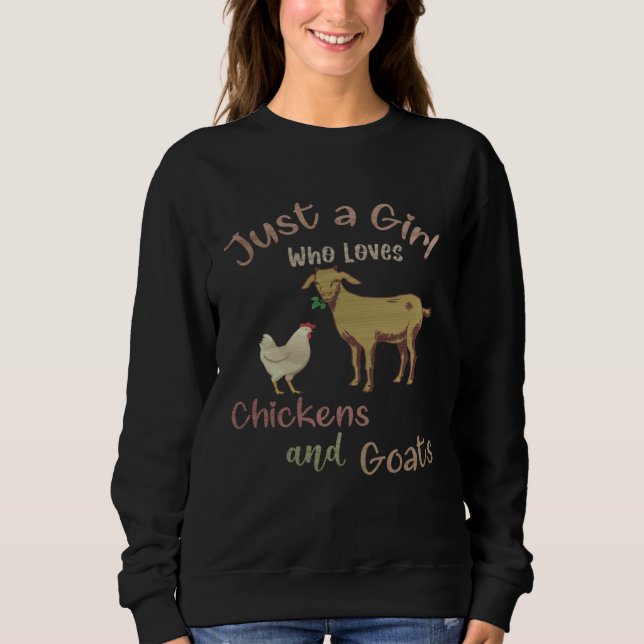 Camiseta Chickens Goat Girl Women Mom Farmer (Frente)