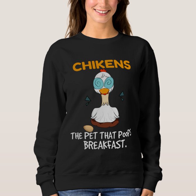 Camiseta Chickens The Pet That Poops Breakfast  Farming Chi (Frente)