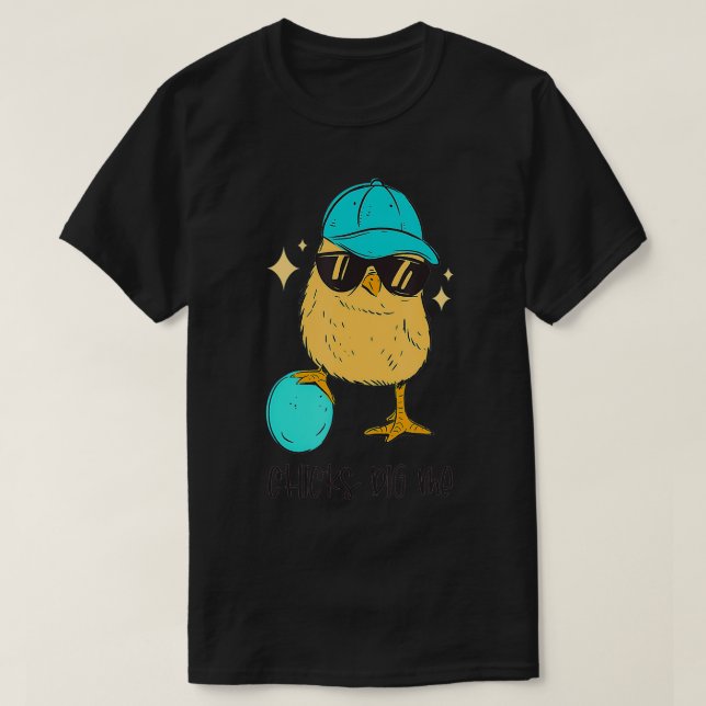 Camiseta Chicks Dig Me, Teen Toddler Boy Easter Kids Men Fu (Frente do Design)