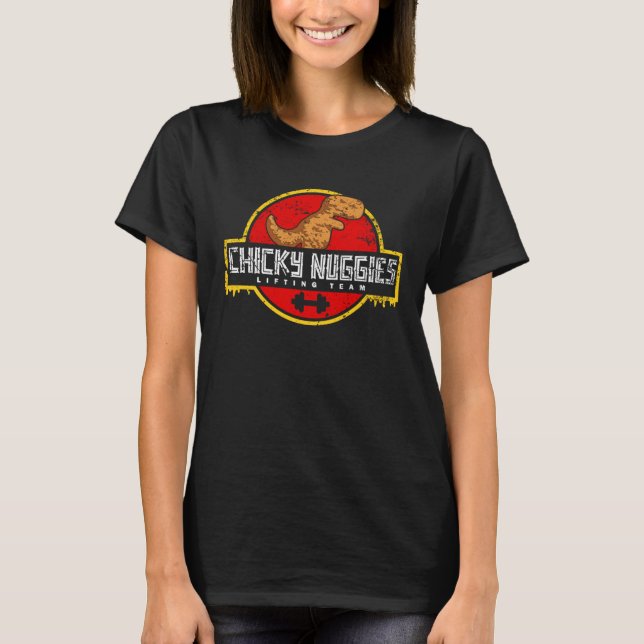 Camiseta Chicky Nuggies Lifting Team Chicken Nugget  Distre (Frente)