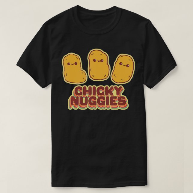 Camiseta Chicky Nuggies Retro Kawaii Chicken Nugget (Frente do Design)