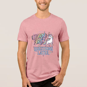 Camiseta Chifre de Unicórnio Primeiras Perguntas Adoráveis 