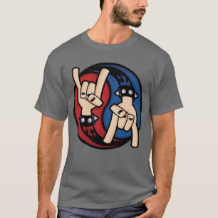 Camiseta Chifres de Diabo Rock and Roll Yin Yang