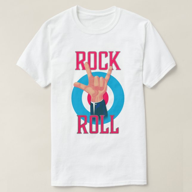 Camiseta Chifres do mal Rock and roll (Frente do Design)