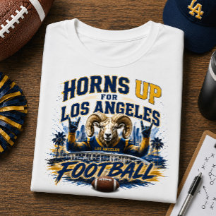 Camiseta Chifres para Cima para Fã de Futebol de Los Angele