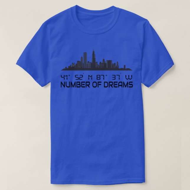 Camiseta Chigaco Skyline GPS Coordena a Cidade dos Sonhos (Frente do Design)