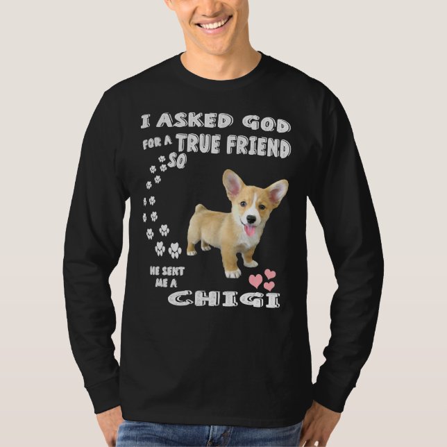 Camiseta Chigi Dog Costume Corgi Chihuahua Mãe Pai Chigi (Frente)