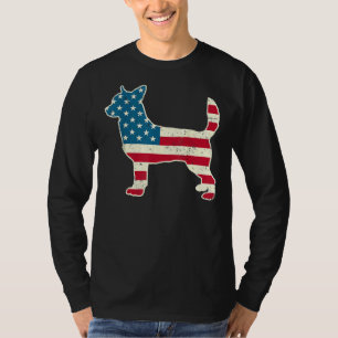 Camiseta Chihuahua 4 de julho Homens Cachorros Mulheres Ame