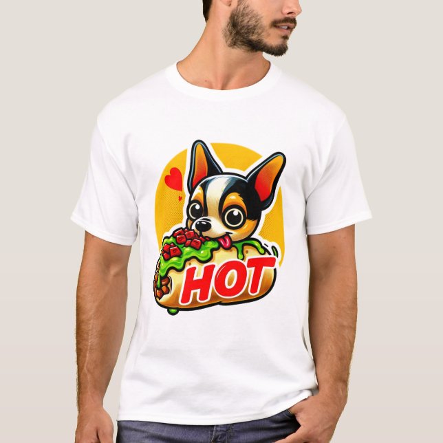 CAMISETA CHIHUAHUA A COMER BURRITO (Frente)