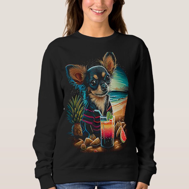 Camiseta Chihuahua at the beach Summer Vacation (Frente)