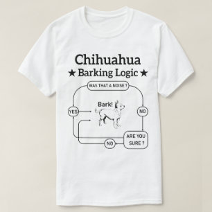 Camiseta Chihuahua Barking Logic Cachorro Engraçado Salgado
