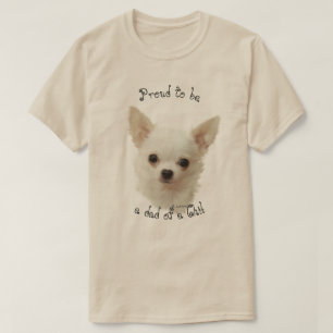 Camiseta Chihuahua Branco, Orgulhoso por ser pai de um chi