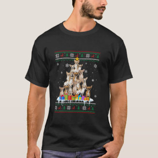 Camiseta Chihuahua Cachorro Árvore de Natal Engraçado Natal