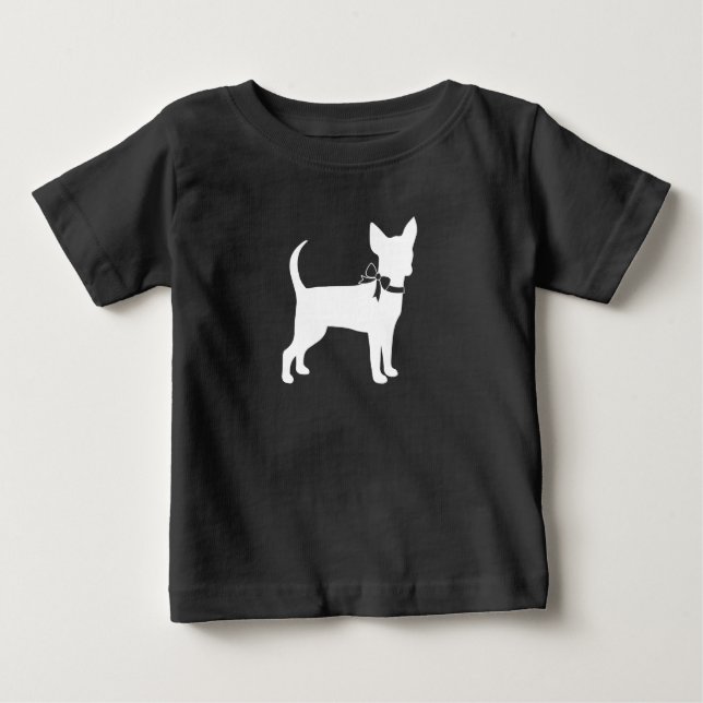 Camiseta Chihuahua Cachorro Chá de fraldas Sexo Neutro (Frente)