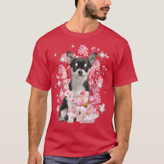 Camiseta Chihuahua Cachorro Japonês Flor Sakura Blossom Sak