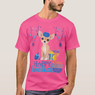 Camiseta Chihuahua cão Hanukkah Chanukah Menorah Natal