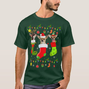 Camiseta Chihuahua Christmas Lights Gift Engraçado Xmas Dog