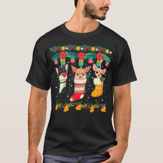 Camiseta Chihuahua Christmas Socks Xmas Lights Pajama