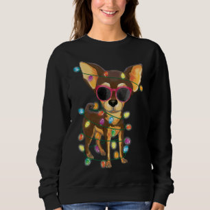 Camiseta Chihuahua Christmas Tree Lights Cachorro Mãe Pai X