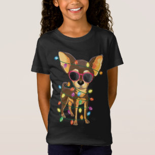 Camiseta Chihuahua Christmas Tree Lights Cachorro Mãe Pai X